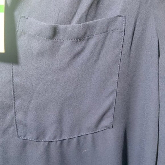 NWT Michael Kors Women's Navy Gold Zip Work Blouse - Size L - FLAW - Discounted - Picture 4 of 8